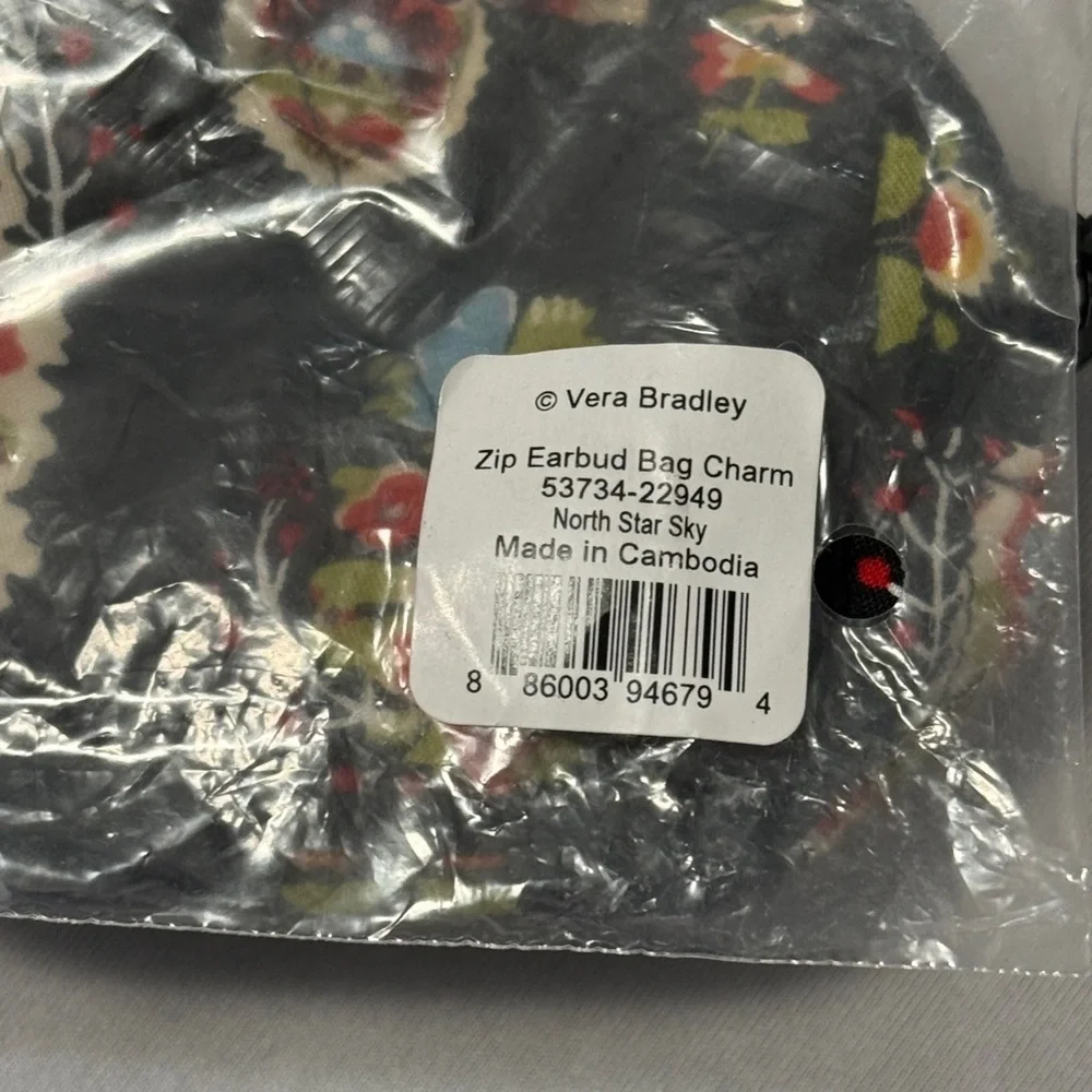 Vera Bradley Earbud Bag Charm in North Star Sky NWT